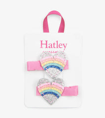 Hatley Rainbow Hearts Glitter Hair Clips