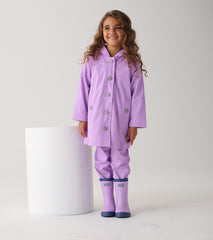 Hatley Girls Lilac Button-Up Rain Jacket