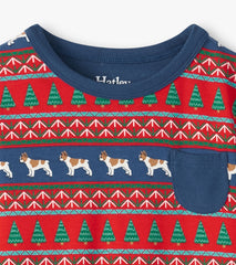 Hatley Boys Bulldog Fair Isle Bamboo Pajama Set