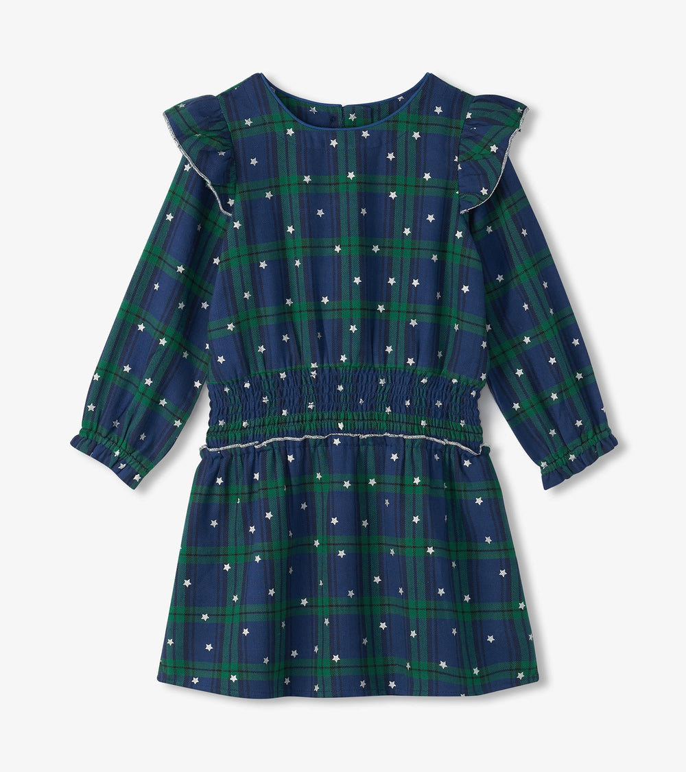 Hatley Girls Blackwatch Plaid Smocked Waist Dress