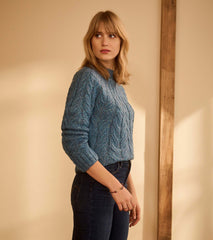 Hatley Dylan Cable Knit Sweater - Blue Heather