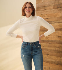 Hatley Mock Neck Top - Cream White