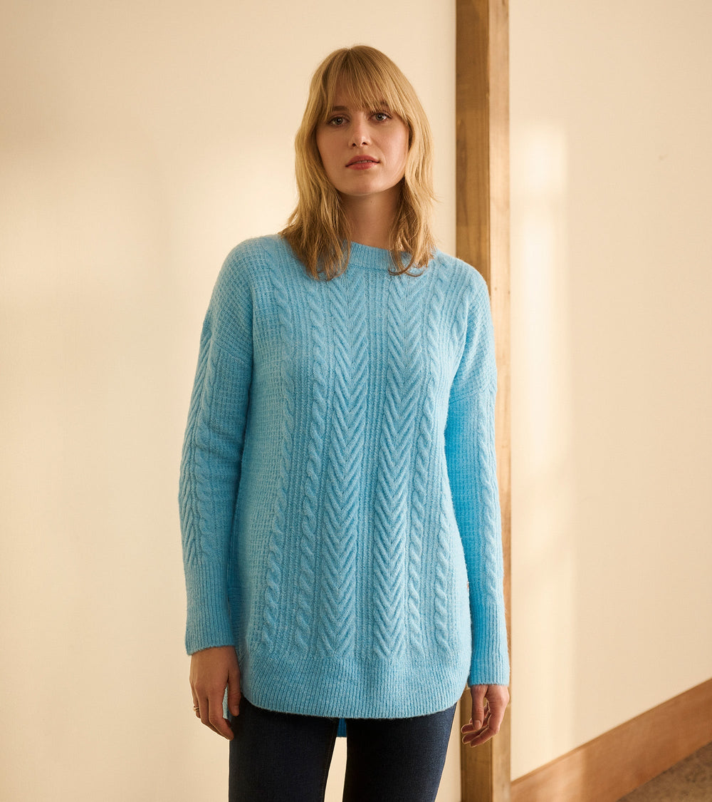 Hatley Cable Knit Tunic - Sky Blue