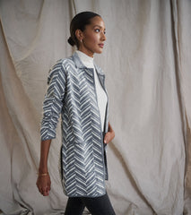 Hatley Sweater Blazer - Grey Chevron