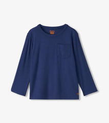 Hatley Boys Patriot Blue Long Sleeve Bamboo T-Shirt