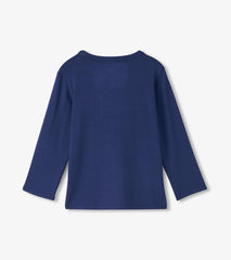 Hatley Boys Patriot Blue Long Sleeve Bamboo T-Shirt