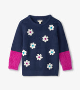 Hatley Girls Throwback Flowers Fluffy Sleeve Sweater Tunic