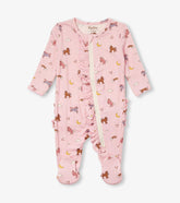 Hatley Baby Girls Whimsical Ponies Ruffle Bum Bamboo Sleeper