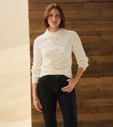 Hatley Petal Cable Sweater - Winter White