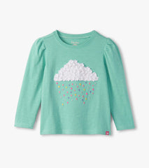 Hatley Girls Fluffy Cloud Puff Sleeve Graphic Tee