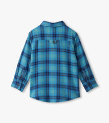 Hatley Boys Blue Stone Plaid Button Down Shirt