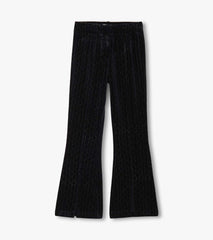 Hatley Girls Black Sparkle Wave Velour Flared Pants