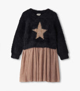 Hatley Girls Gold Star Mix Media Dress