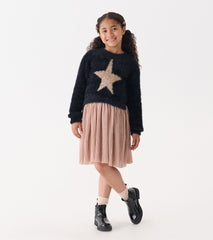 Hatley Girls Gold Star Mix Media Dress