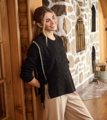 Hatley Side-Tie Sweater Vest - Black