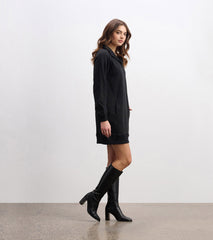 Hatley Anna Notch Neck Dress - Black