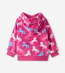 Hatley Girls Beautiful Horses Fleece Zip-Up Hoodie
