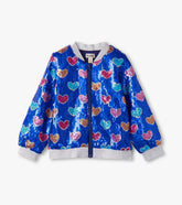 Hatley Girls Bursted Hearts Sequin Bomber Jacket