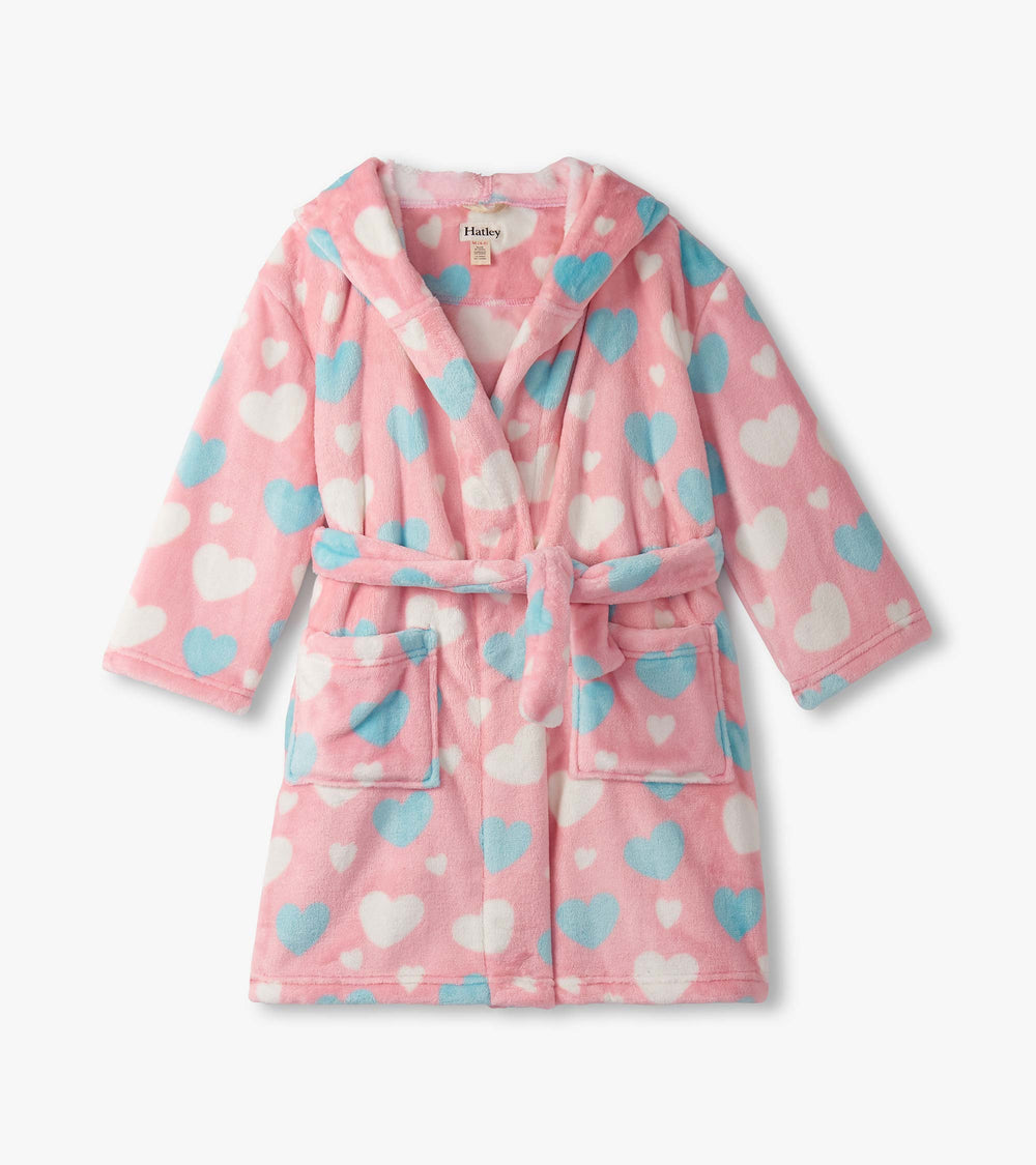 Hatley Girls Big Hearts Fuzzy Fleece Robe