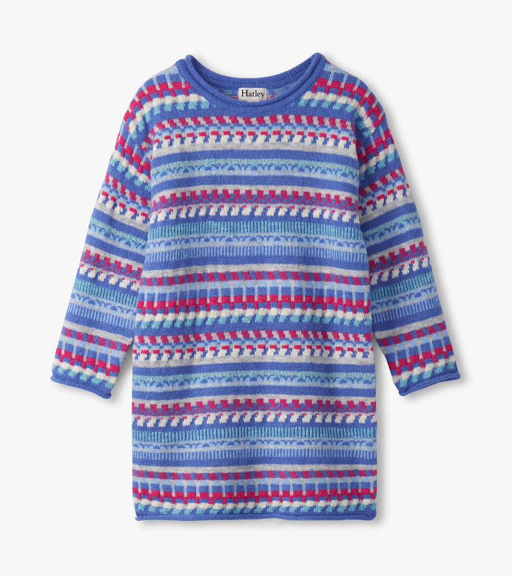 Hatley Girls Blueberry Stripe Sweater Dress