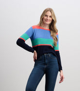 Hatley Devon Sweater - Bright Colorblock Stripes
