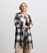 Hatley Fringe Jacket - Black and Taupe Plaid
