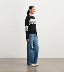 Hatley Pointelle Wave Sweater - Black