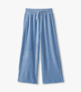 Hatley Girls Cornflower Blue Pleated Velour Relaxed Pants