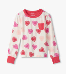 Hatley Girls Cut Out Hearts Pajama Set
