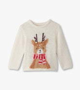 Hatley Baby & Toddler Girls Reindeer Furry Sweater