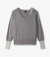 Hatley Cary V-Neck Sweater - Charcoal Melange
