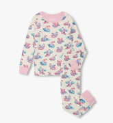 Hatley Girls Elegant Swans Cotton Pajama Set