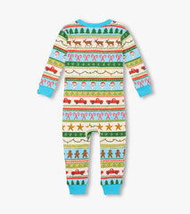Hatley Baby Boys Blue Fun Fair Isle Cotton Sleeper