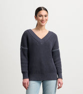 Hatley V-Neck Slouchy Sweater - Faded Grey