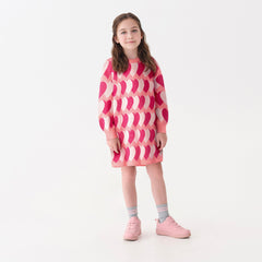 Hatley Girls Graphic Hearts Swing Sweater Dress