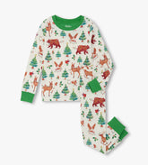 Hatley Girls Holiday Animals Cotton Pajama Set