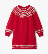 Hatley Girls Holiday Fair Isle Swing Sweater Dress