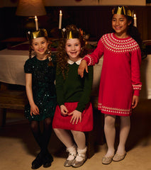Hatley Girls Holiday Fair Isle Swing Sweater Dress