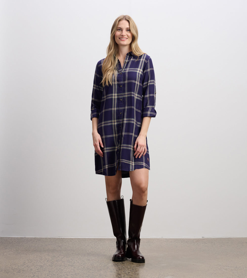 Hatley Cara Shirt Dress - Heirloom Navy Plaid