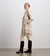 Hatley Fringe Jacket - Light Taupe Plaid