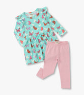 Hatley Baby & Toddler Girls Butterfly Ruffle Dress and Legging Set