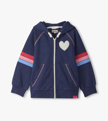 Hatley Girls Patriot Blue Zip-Up Hoodie