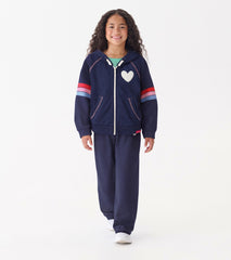 Hatley Girls Patriot Blue Zip-Up Hoodie