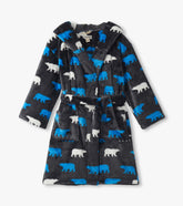 Hatley Boys Polar Bear Silhouette Fuzzy Fleece Robe