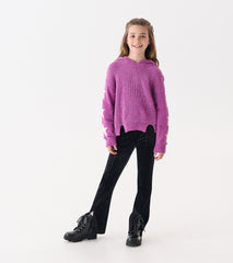 Hatley Girls Radiant Orchid Chenille Pullover Sweater