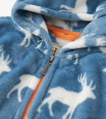 Hatley Boys Staggered Elks Fuzzy Fleece Zip-Up Hoodie
