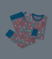Hatley Women's Pink Bottle Brush Trees Glow in the Dark Cotton Pajama Set