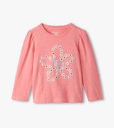 Hatley Girls Embroidered Flowers Puff Sleeve Graphic Tee