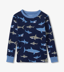 Hatley Boys Shark Frenzy Long Sleeve Pajama Set