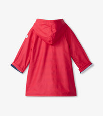 Hatley Kids Red & Navy Button-Up Rain Jacket